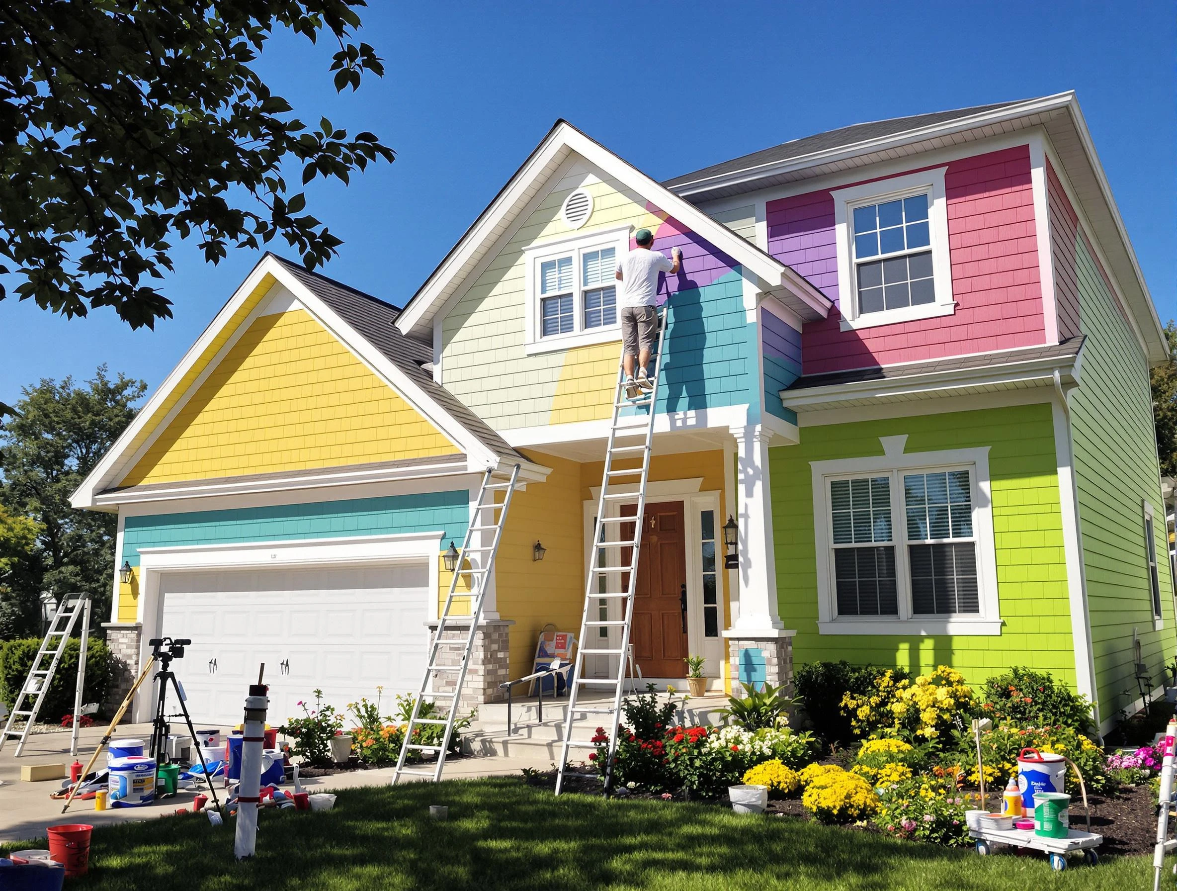 Sun City West House Painters professionals painting a home exterior in Sun City West, AZ