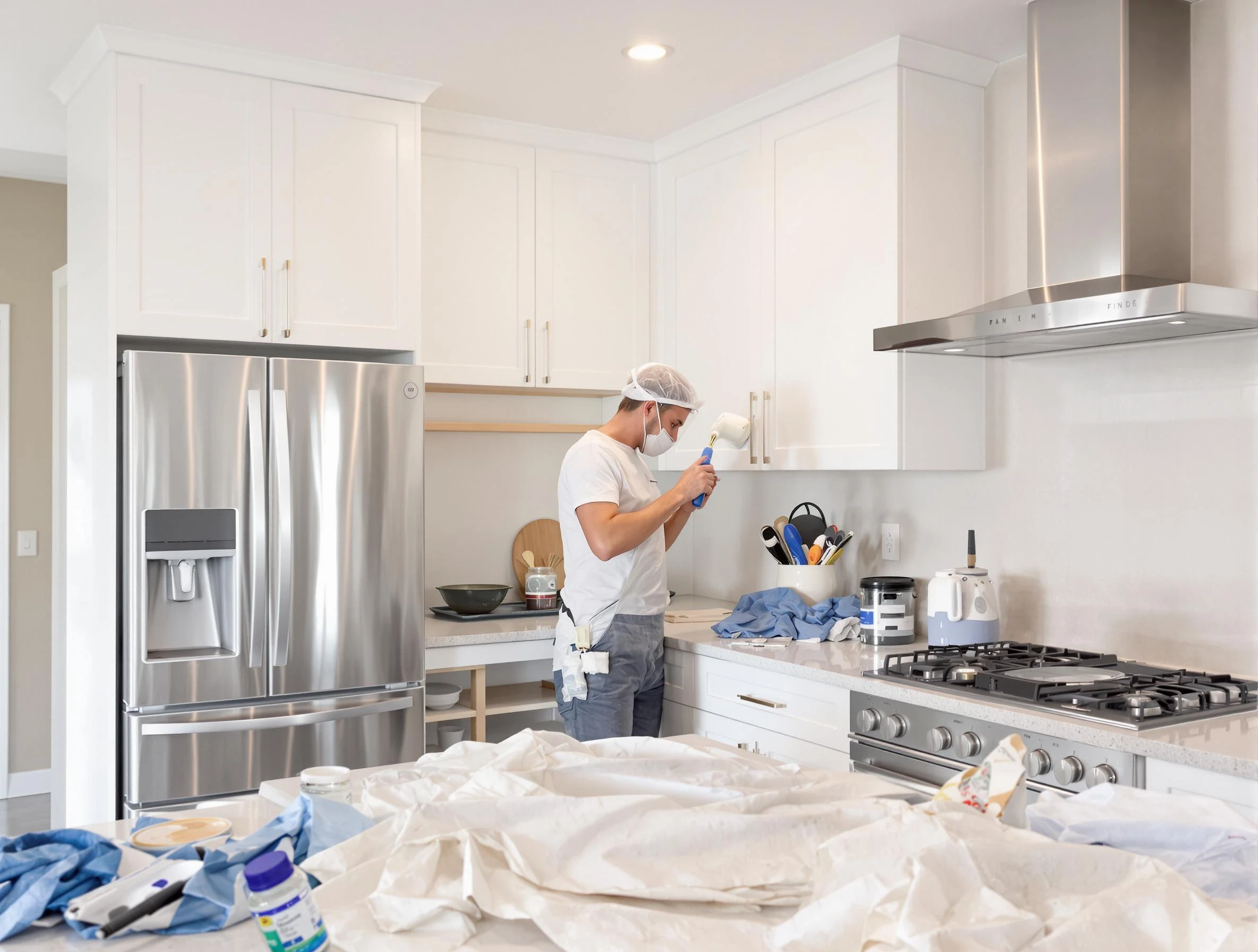 Sun City West House Painters painter applying a fresh coat in a kitchen located in Sun City West, AZ